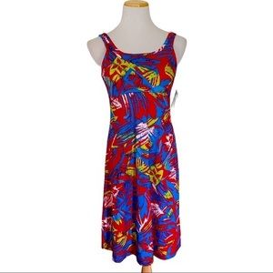 Columbia Women's Tropical Print Dress - Red, Blue, Yellow